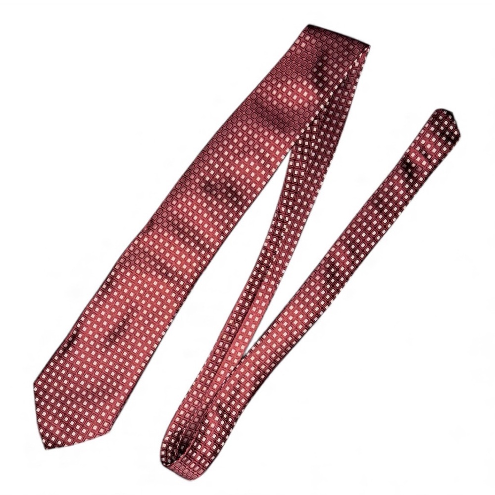 The Calvin Klein Burgundy Patterned Silk Tie